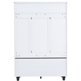 U-Can 5-in-1 Entryway Bench with Shutter-shaped doors, Coat Rack, Cushion and 4 Sturdy Hooks, 47.2'' WF311556AAK