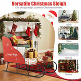 Festive Christmas Santa Sleigh Cart - Sturdy Metal, 29"x12.5"x20", Red & Black, for 75395050