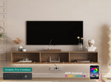 Floating TV Stand Wall Mounted with 16 Color LEDs,69" Modern TV Stand, Floating TV Cabinet W1321P301176