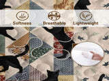 3pcs Of Black Cat Multi Posture Pattern Blanket Set All Season Bedding, 2 Pillowcases For Children, 47524620