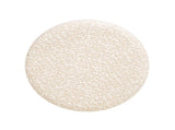 Hampton 18" Round Upholstered Ottoman with Scalloped Base, Speckled Egg Beige Chenille B2719P245958