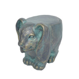 Rabbit Garden Stool, Lightweight Concrete, Gold Patina Finish, No Assembly Required N765P285189G
