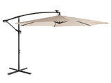 10FT Round Banana Hanging Patio Umbrella with 18 LED Lights, 6 Iron Ribs, Iron Straight & Curved 42956804