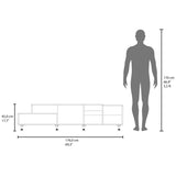 Athol 69" Wide Two-Tier Tv Stand Black with one pull-down door cabinet, one double-door cabinet and B200P286968