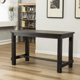 Bronco Antique Wood Finished Counter Height Dining Set Table and Six Gray Chairs T2574P195181