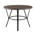 ZUN Brown Wood Finish Round Counter Height Table 1pc Black Metal Frame Rustic Style Dining Kitchen B011P199727