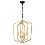 4-Light Farmhouse Kitchen Chandeliers, Vintage Cage Light Fixture Adjustable Height Chandeliers for W1592P230613