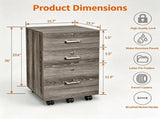 () 3-Drawer P2 Particleboard Melamine-Faced Wooden Filing Cabinet 32007989
