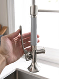 Heavy Duty Commercial Style Kitchen Sink Faucet, Single Handle Pre-Rinse Spring Sprayer Kitchen W1932P172317