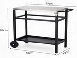 Outdoor Prep Grill Carts, Stainless Steel Tabletop with High Load Capacity Portable BBQ Table, 28028726