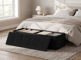 Large Foldable Storage Ottoman Bench with Storage, Footrest, Ink Black 41775747