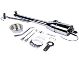 28" Chrome Automatic GM Universal Steering Column w/ 9 Hole Wheel Adapter No Key 94266422
