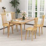 2 PCS Dining Chairs with High Spindle Back and Natural Rubber Wood Legs 72034592