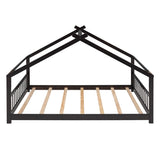 ZUN Full Size House Bed Wood Bed, Espresso 34877321