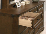 Maderne Traditional Wood Panel Bed with Dresser, Mirror, Nightstand, King size T2574P204887