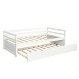 ZUN Daybed with Trundle Frame Set, Twin Size, White 04885923