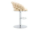 Adjustable Swivel Bar Stools, Luxury Velvet Bubble Woven Backrest Bar Chairs, Chrome Metal Gas Lift W3875P462114