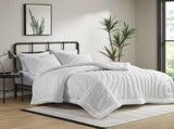 3 PCS Full/Queen Poly Jersey Puffy Comforter Set White B035P319898