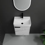 ZUN 20" Wall-Mounted Bathroom Vanity with Ceramic Sink, Storage Cabinet with Doors W1972P196396