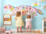11-in-1 Dinosaur Activity Wall Busy Board Panels-- Wooden Sensory Toy-Pink 34249370