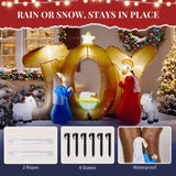 7.5FT Lighted Christmas Inflatable Decoration, Inflatable Nativity Scene with JOY Sign, Funny Blow 59204946