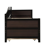 Twin Wooden Daybed with Trundle Bed, Sofa Bed for Bedroom Living Room, Espresso WF192861AAP
