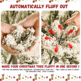 Artificial 8ft Flock Christmas Tree with 1793PE/PVC Mixed Branch Tips, 470L warm white lights, 69934052