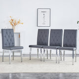 ZUN 4 piece set of gray armless dining chairs brings a touch of elegance and mystery to the dining area W1151132006