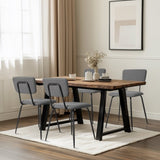 Set of 4 Modern Padded Dining Chairs for Kitchen Bar Office Chair, Grey 70740742