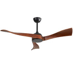 ZUN 52 Inch Indoor Modern Ceiling Fan No Light 6 Speed Remote 3 Solid Wood Blade Reversible DC Motor For W934106080