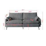 Deep 3-Seater Cloud Couch with 2 Armrest Pillows and 2 Toss Pillows, Love Seat for Living Room W3191P278035