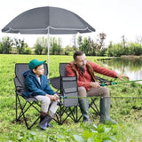 ZUN Outdoor camping chair with umbrella 08116855