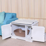 ZUN FCH Cat Litter Box House Hidden Cabinet Extra Large Enclosure Furniture White 41330453