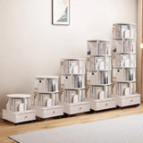 Rotating Bookshelf with Drawer, 360 Display 6 Tier Corner Bookshelf for Small Space, Floor Standing W2641P329209