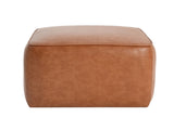 Upholstered Square PU Leather Ottoman,Tan N757P414086T