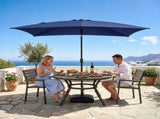 10 x 6.5 FT Square Patio Umbrella, Tilting Outdoor Sun Umbrella with 6 Iron Ribs and Iron Central 55618555