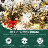 48in Pre-lit Snow Flocked Christmas Wreath, Lighted Artificial Xmas Wreath with 150 Warm White 17485114