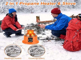 3000W 2 in 1 Portable Propane Heater & Stove - 360&deg Far-Infrared Heating with Stepless Flame 77931474