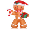 8ft 15W 5 LED Lights Gingerbread Man Holding Gift Garden Gingerbread Man Decoration 48266409