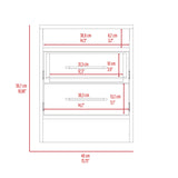 White and Light Oak 2-Drawer 1-Shelf Rectangle Nightstand B06280358