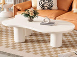 ON-TREND 44'' x 25.9'' Easy Assembly Cloud Coffee Table with 1.5'' Thick Tabletop, Cream Style N721P190395K