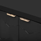 U_STYLE Luxurious Four-Door Sideboard with Honeycomb Patterned Doors, Offering Ample Storage for N711P187044B