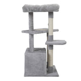 ZUN Double Level Cat Tree Stand House Furniture Kittens Activity Tower Posts Kitty Pet Play House W2181P190604