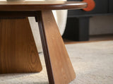 23.23" Round Side, Small Wood Coffee with Three Slanted Legs, Modern Minimalist Accent W3158P540536