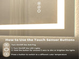 28x36" Frameless Tempered Mirror Dual LED Light Strips Front and Back LightingUnable ship on 53645378