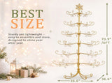 6ft Gold Iron Christmas Tree with Snowflake Top, PVC Everyday Decor Tree 72612651