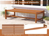 44" Teak Oil Hardwood Backless Outdoor Bench, 530 LBS Load Capacity Patio Dining Bench 35290788