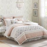 9 Piece Cotton Percale Comforter Set Blush Queen B03597157