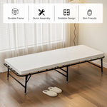 ZUN Rollaway Bed, 75" Folding Bed Sturdy Metal Frame Folding Guest Bed with Memory Foam Mattress 01265266