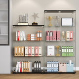 Glass Display Cabinet with 4-Shelf Double Doors and Lock, Curio Cabinet 5mm Tempered Glass Floor T3210P308316